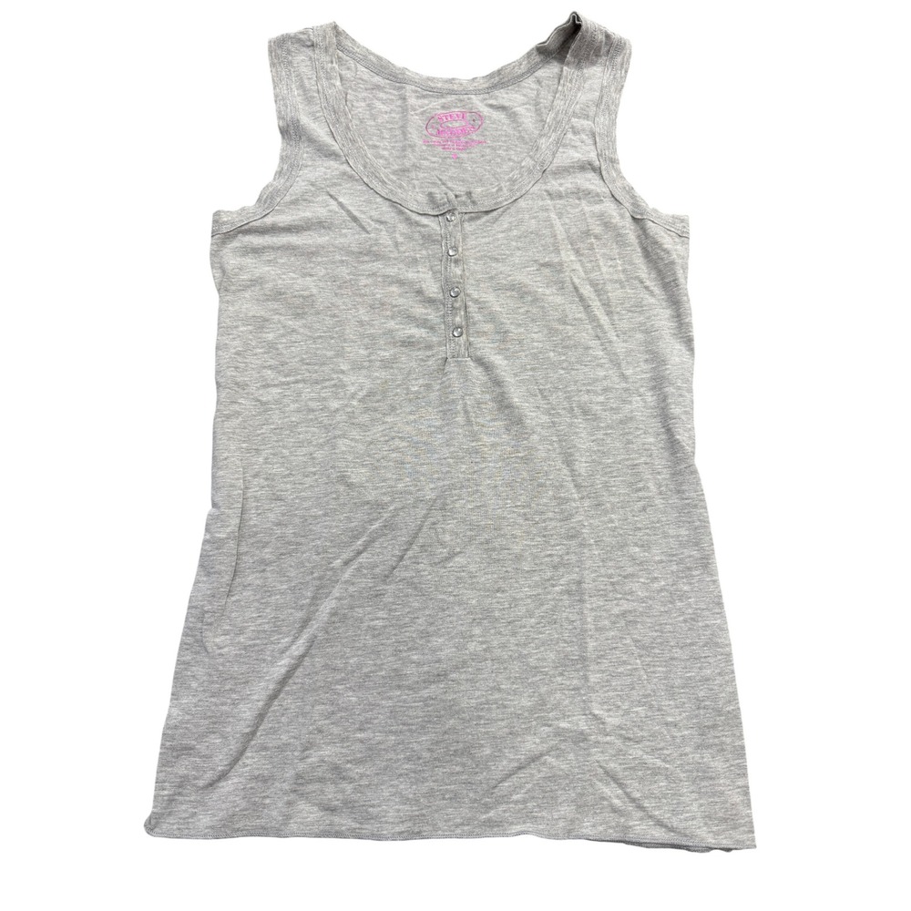 Steve Madden Gray Henley Tank Top Womens Size S Casual Basics